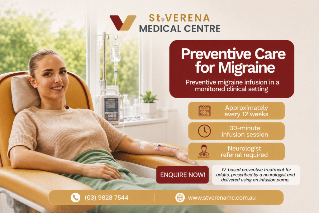 Migraine Infusion Mt Eliza | St Verena Medical Centre